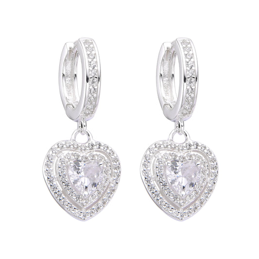 Argollas Dije Corazones 1,2cm Plata 925