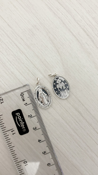 Dije Virgen de la Milagrosa Ovalada Plata 925
