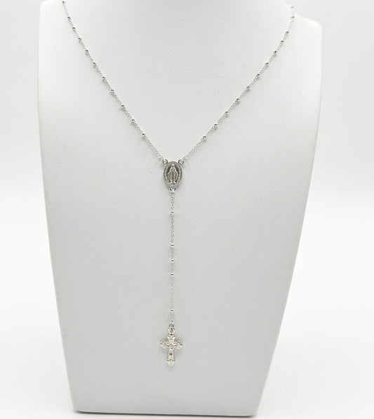 Rosario Milagrosa Balin 2mm - Plata 925