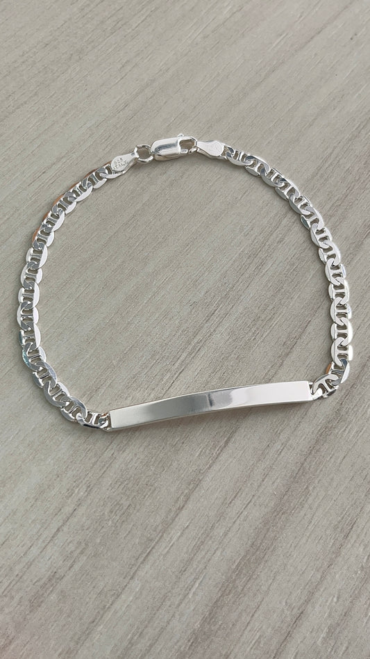 Esclava Tejido Grumet 4mm 21cm Plata 925