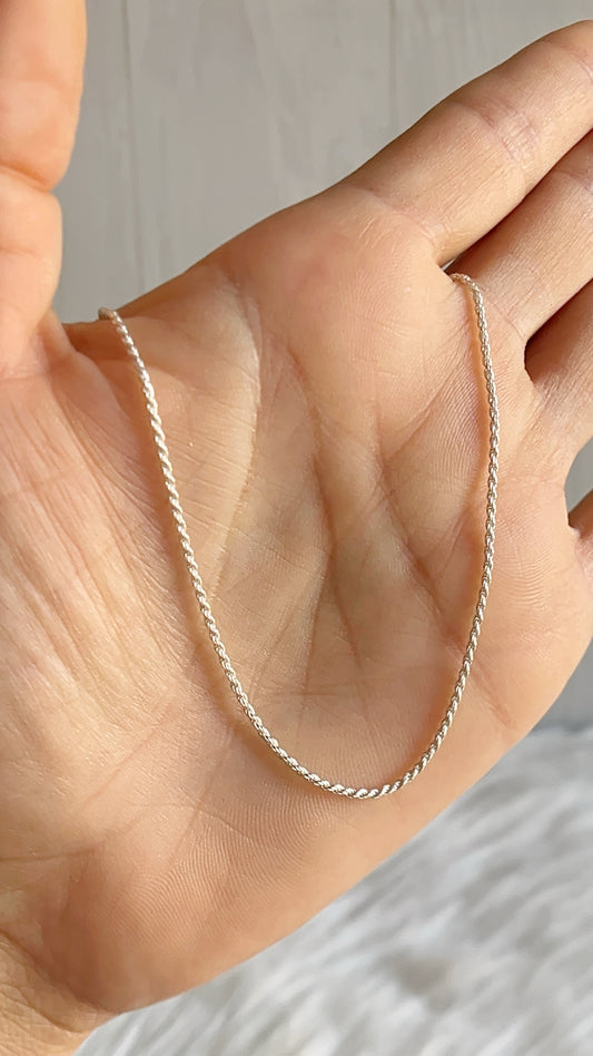 Cadena 40cm, 45cm Cordón San Francisco Delgada - Plata 925