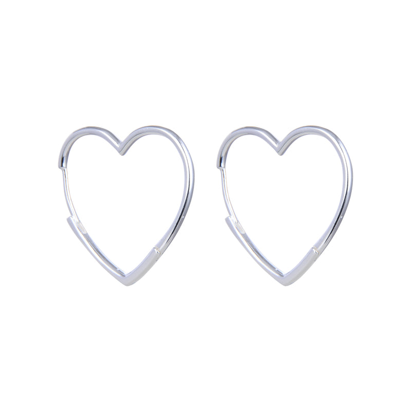 Argollas Corazones 3cm - Plata 925