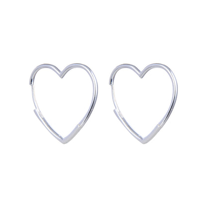 Argollas Corazones 3cm - Plata 925