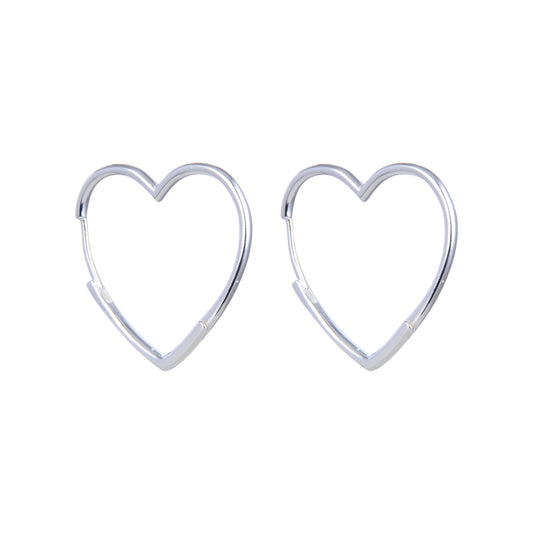 Argollas Corazones 3cm - Plata 925