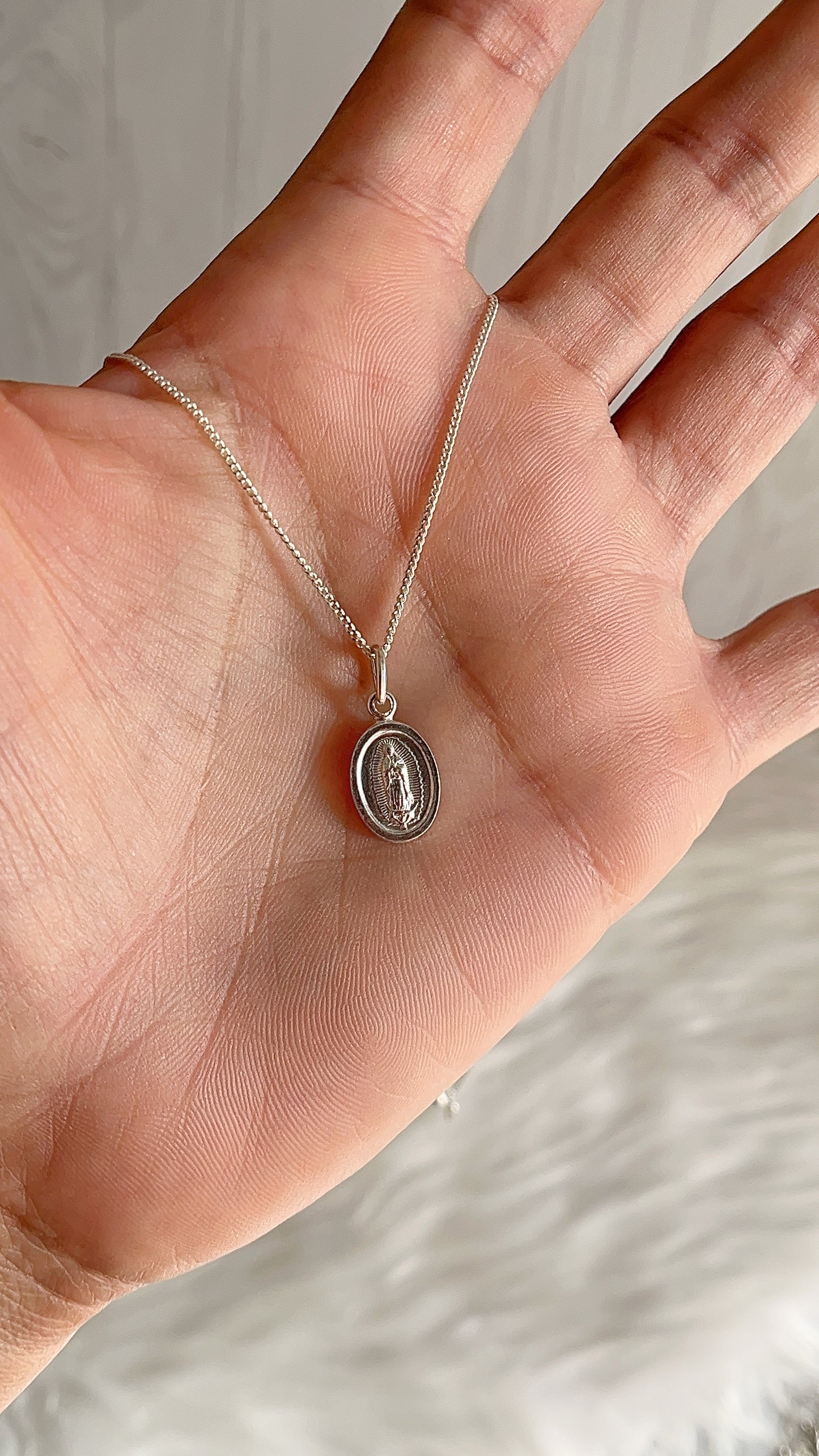 Cadena 40cm Virgen de Guadalupe - Plata 925
