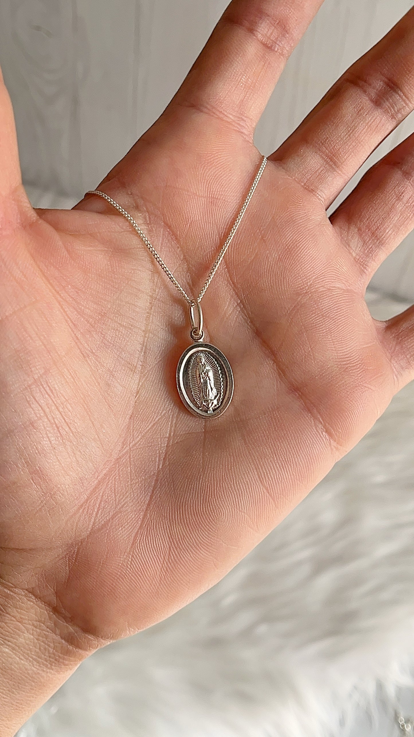 Cadena 40cm Virgen de Guadalupe - Plata 925