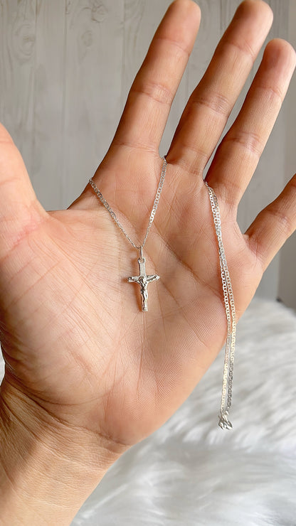 Cadena 40cm con Cristo 2cm- Plata 925