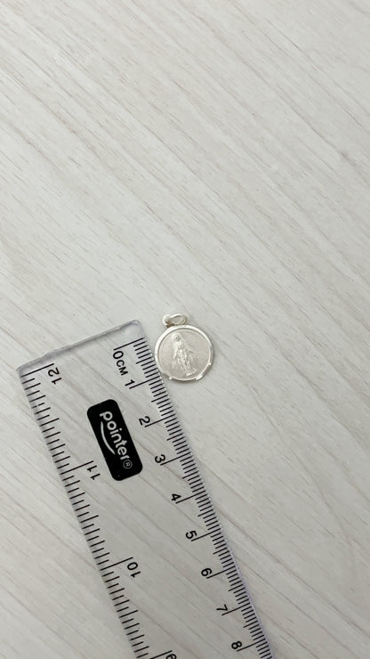 Dije Virgen de la Milagrosa Redonda Plata 925