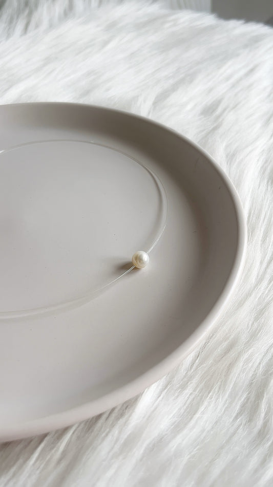 Gargantilla fantasma 40cm Perlas Cultivadas 6mm con broche de Plata 925
