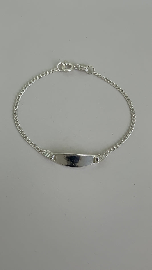 Esclava Placa Ovalada Lisa 15cm Plata 925