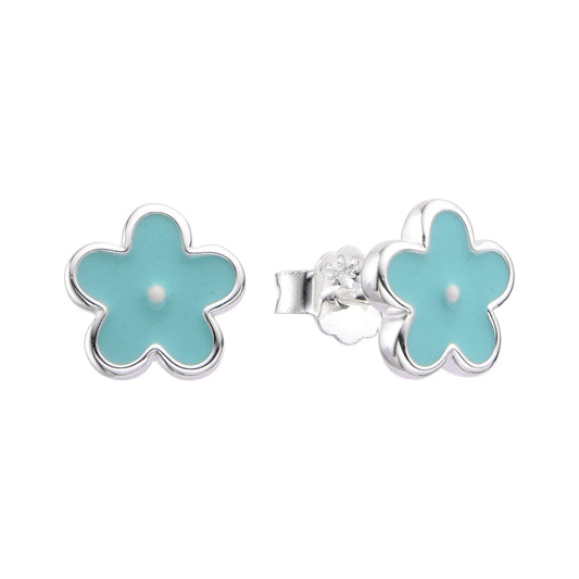 Zarcillos Flores Azules - Plata 925