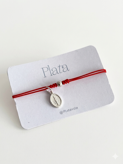 Pulseras Ajustables con Medallas Religiosas Plata 925