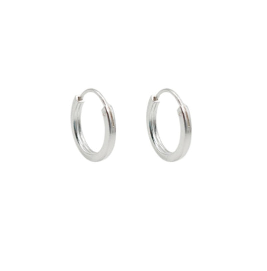 Argollas Lisas Cuadradas 1,2cm -  Plata 925