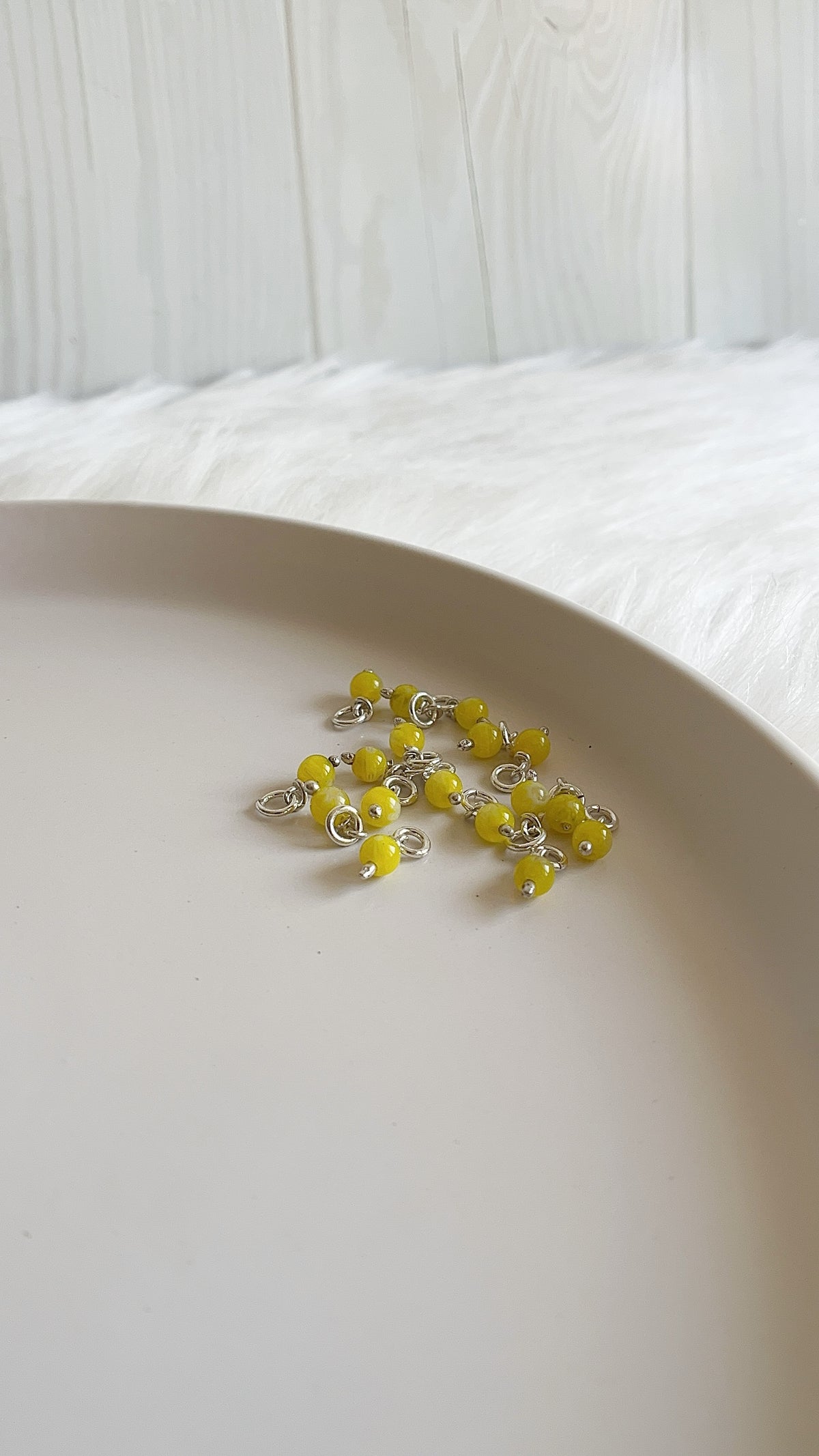 Dije Murrina Amarilla 4mm - Base Plata 925