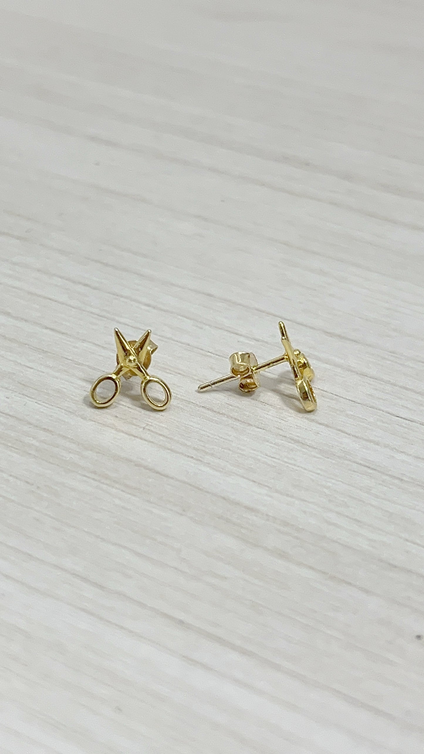 Zarcillos Tijeras Plata 925 con Baño de Oro