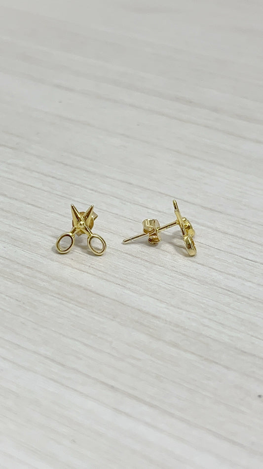Zarcillos Tijeras Plata 925 con Baño de Oro
