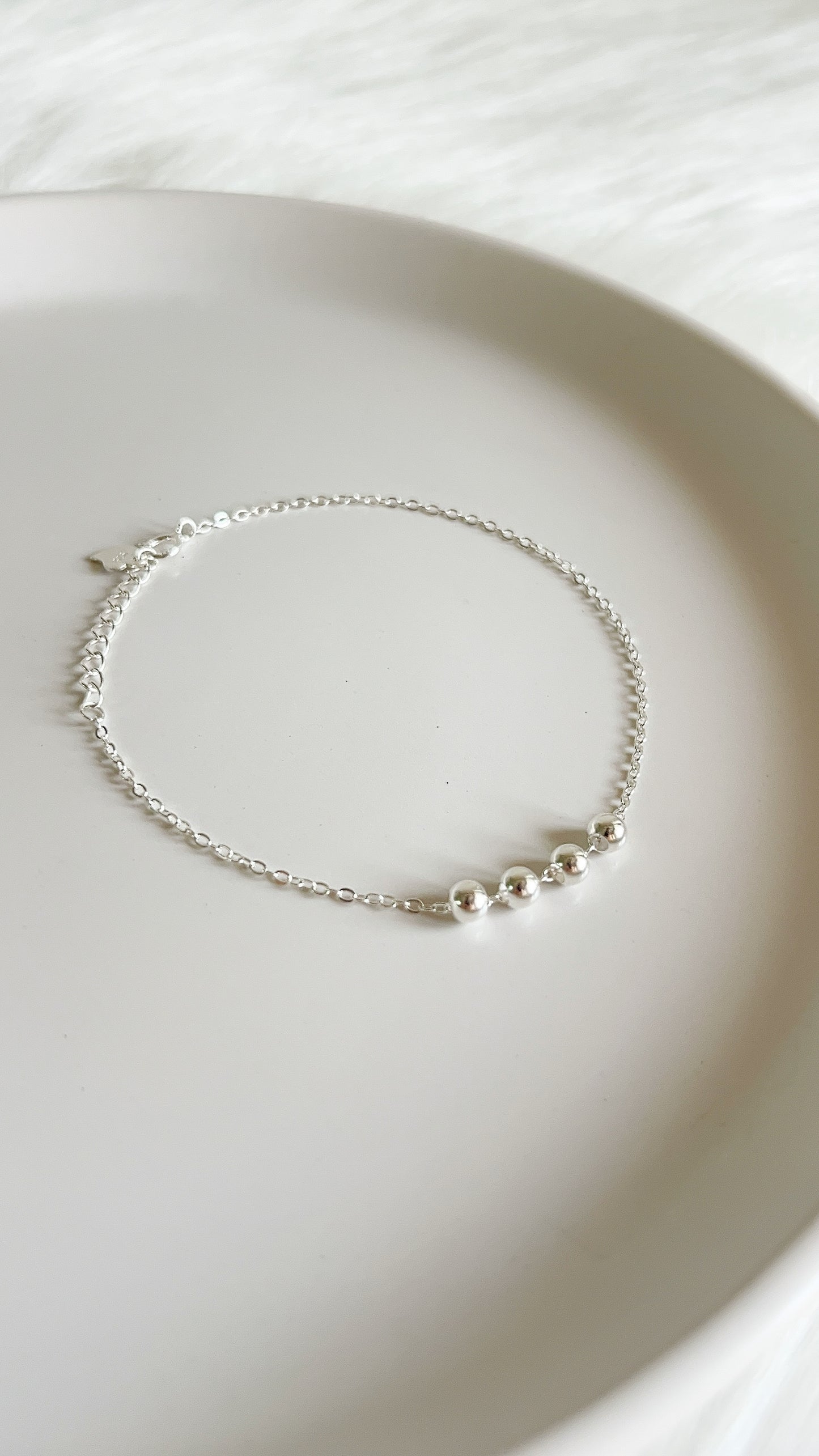 Pulsera Bolas 20cm Ajustable - Plata 925