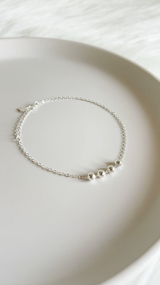 Pulsera Bolas 20cm Ajustable - Plata 925