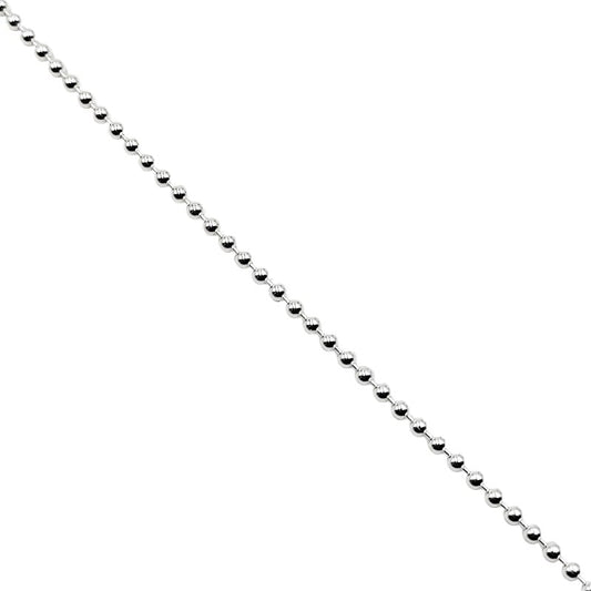 Cadena Bolita Tejido Militar 60cm Plata 925