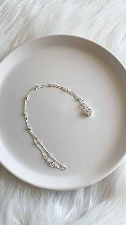 Cadena con Corazon 40cm - Plata 925