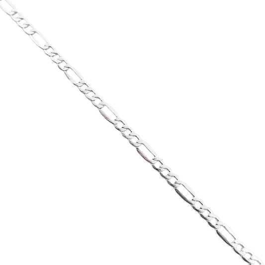 Cadena Fígaro Hueca 60cm 4mm Plata 925