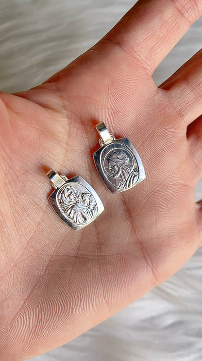 Medalla Jesús o Virgen del Carmen 1,6cm - Plata 925