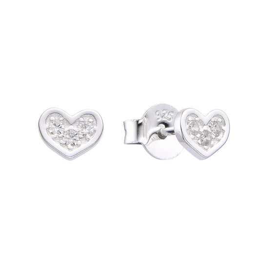 Zarcillos Corazón Brillante Pequeños Plata 925
