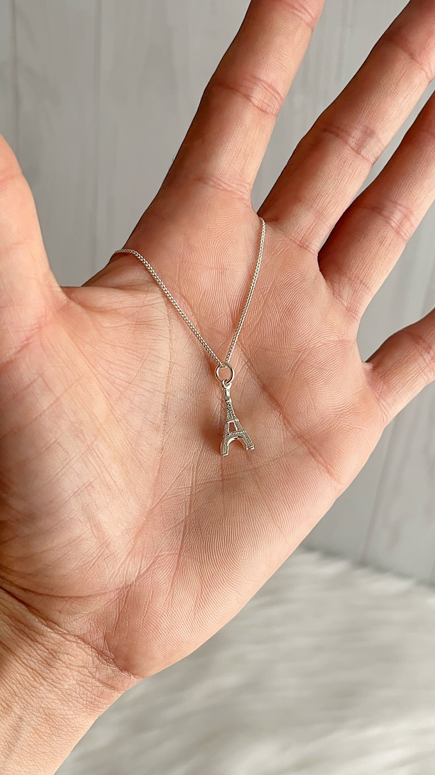 Cadena 40cm con Dije Torre Eiffel - Plata 925