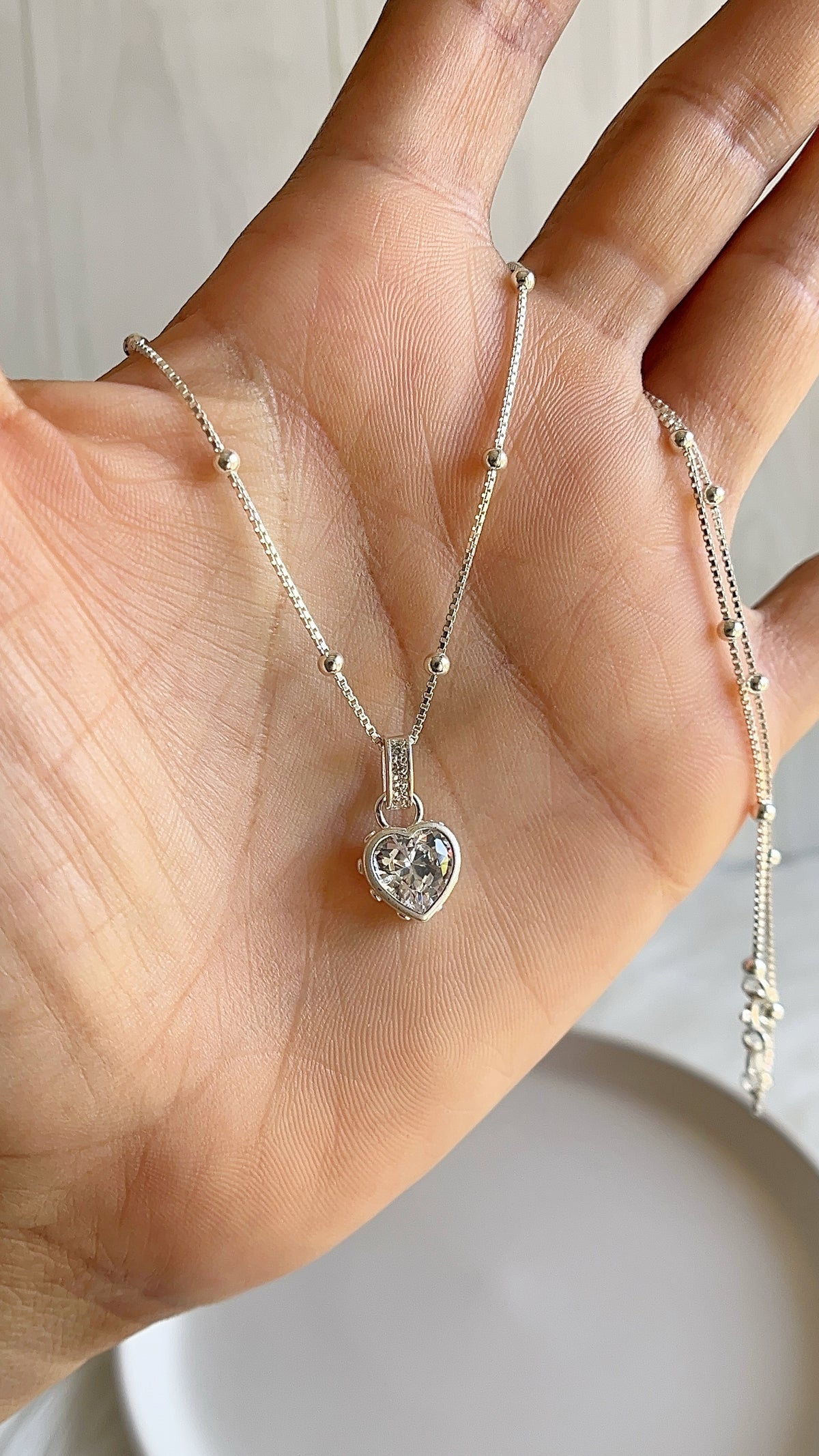 Cadena con Corazon 40cm - Plata 925