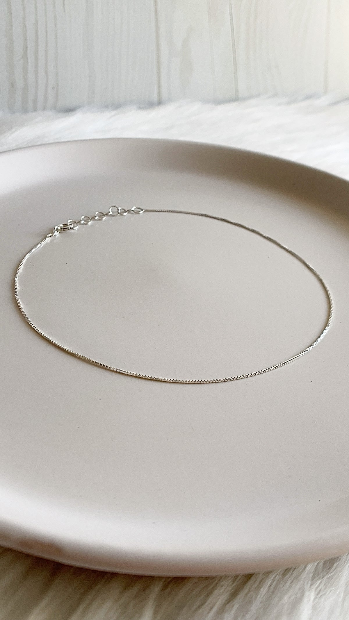 Tobillera tejido Veneciana 29cm Ajustable - Plata 925