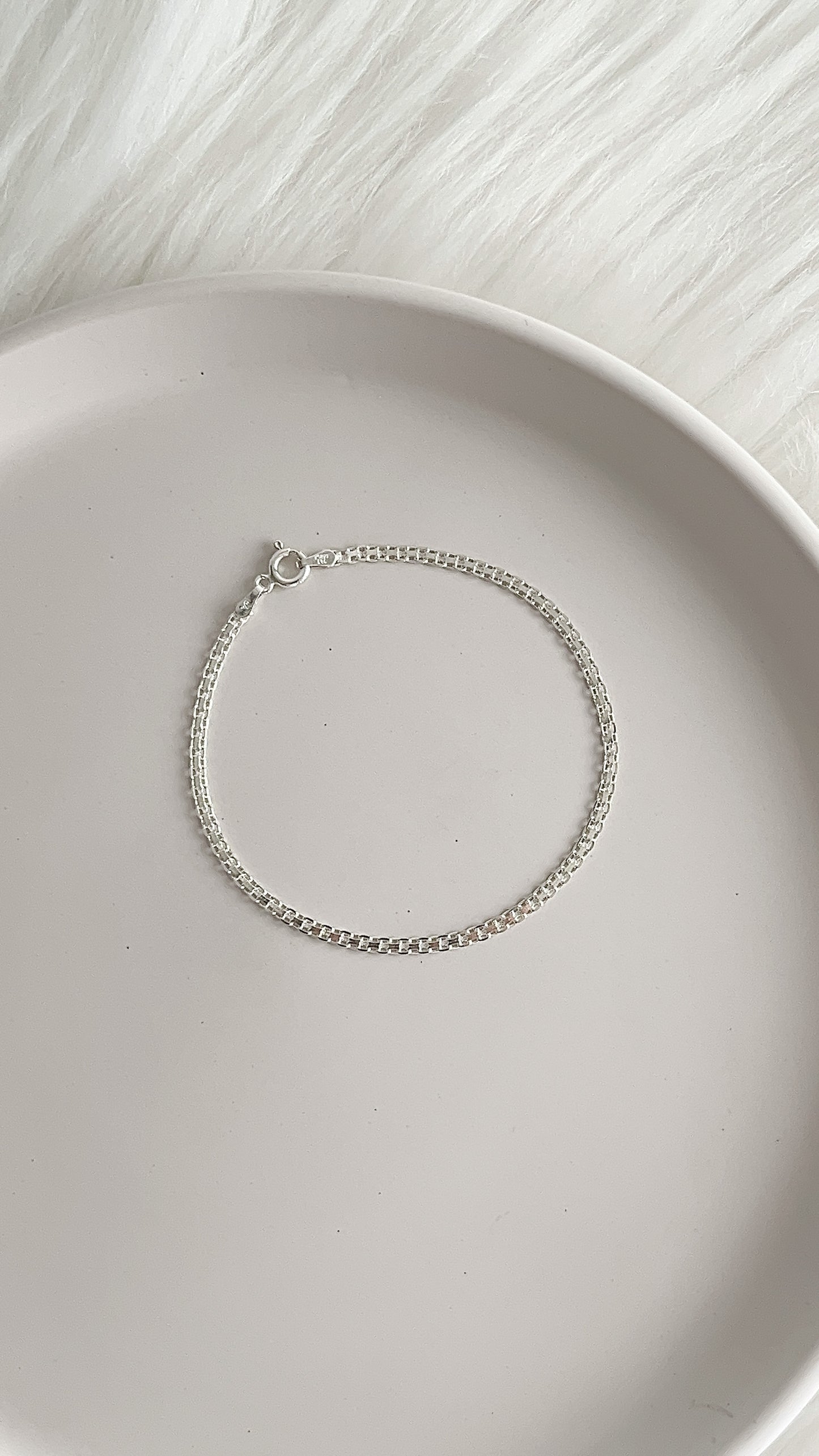 Pulsera Tejido Chino 3mm - 19cm - Plata 925