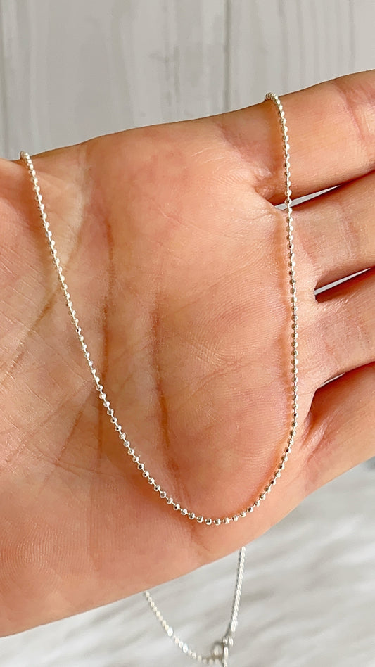 Cadena 40cm, 45cm y 50cm Bolitas Diamantadas - Plata 925