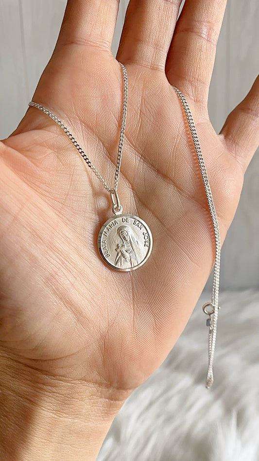 Cadena 45cm con Maria de San José 1.8cm -  Plata 925