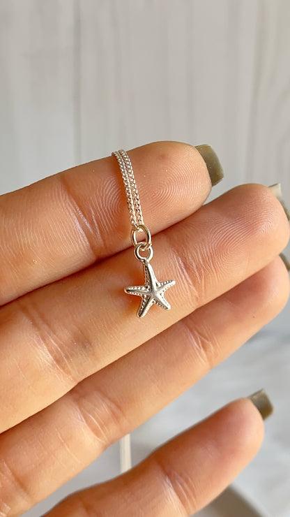 Cadena 40cm con estrella de Mar Mini - Plata 925