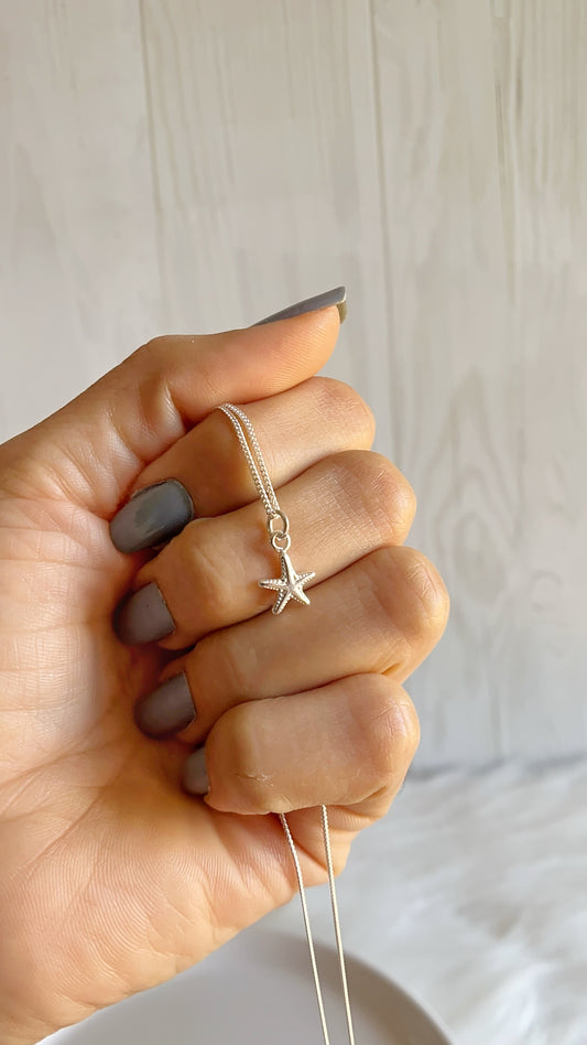 Cadena 40cm con estrella de Mar Mini - Plata 925