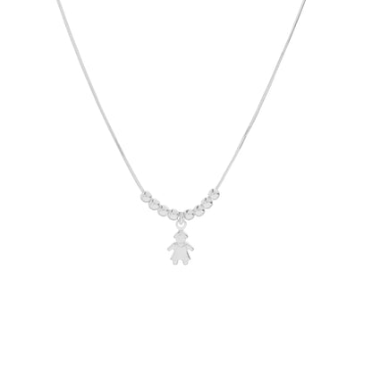 Gargantilla Dije Niña 45cm Ajustable - Plata 925