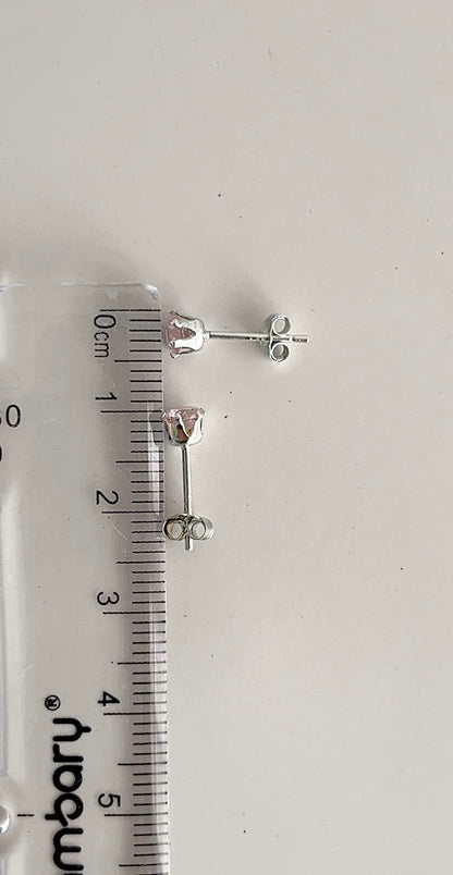 Zarcillos Zircones 4mm Plata 925