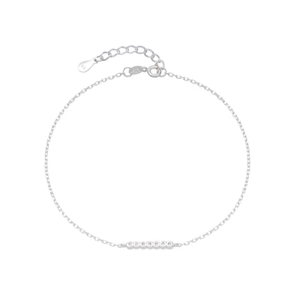 Tobillera Puntos de Luz 25cm Ajustable - Plata 925