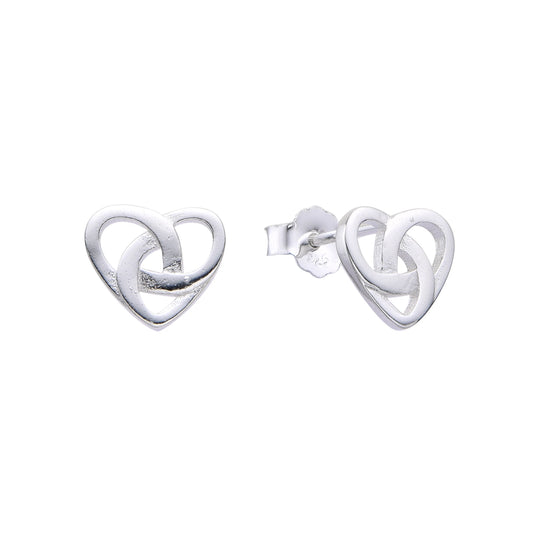 Zarcillos Corazones con Nudo 0,9mm Plata 925