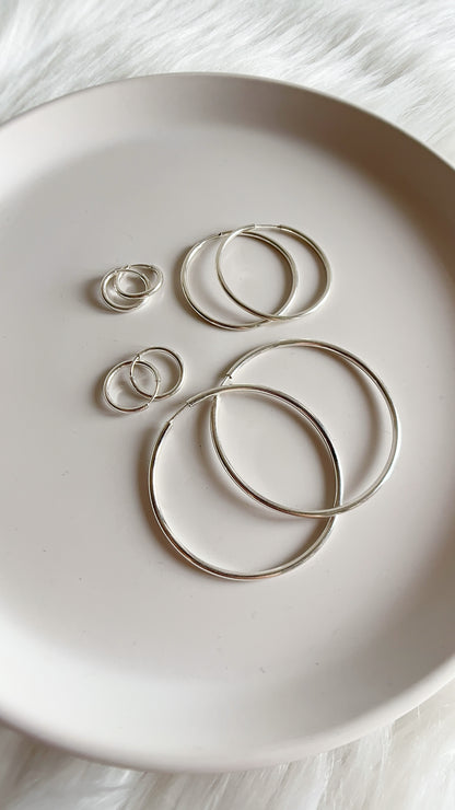 Argollas Lisas Gruesas  - Plata 925