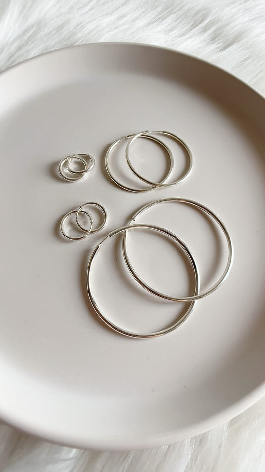 Argollas Lisas Gruesas  - Plata 925