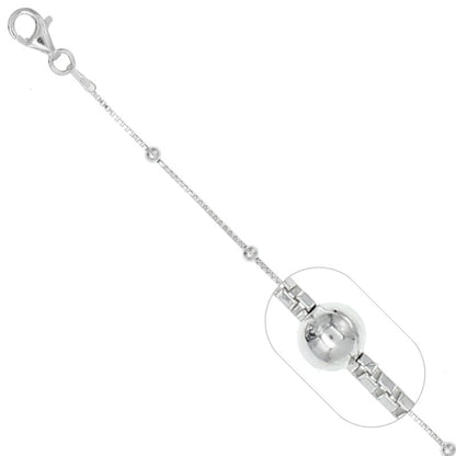 Cadena Tejido Veneciana Bolitas 2.5mm 40cm - Plata 925