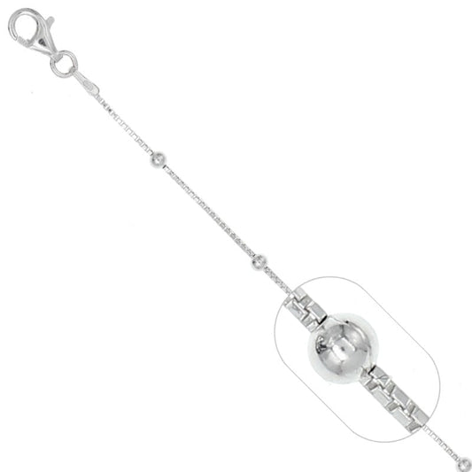 Cadena Tejido Veneciana Bolitas 2.5mm 40cm - Plata 925