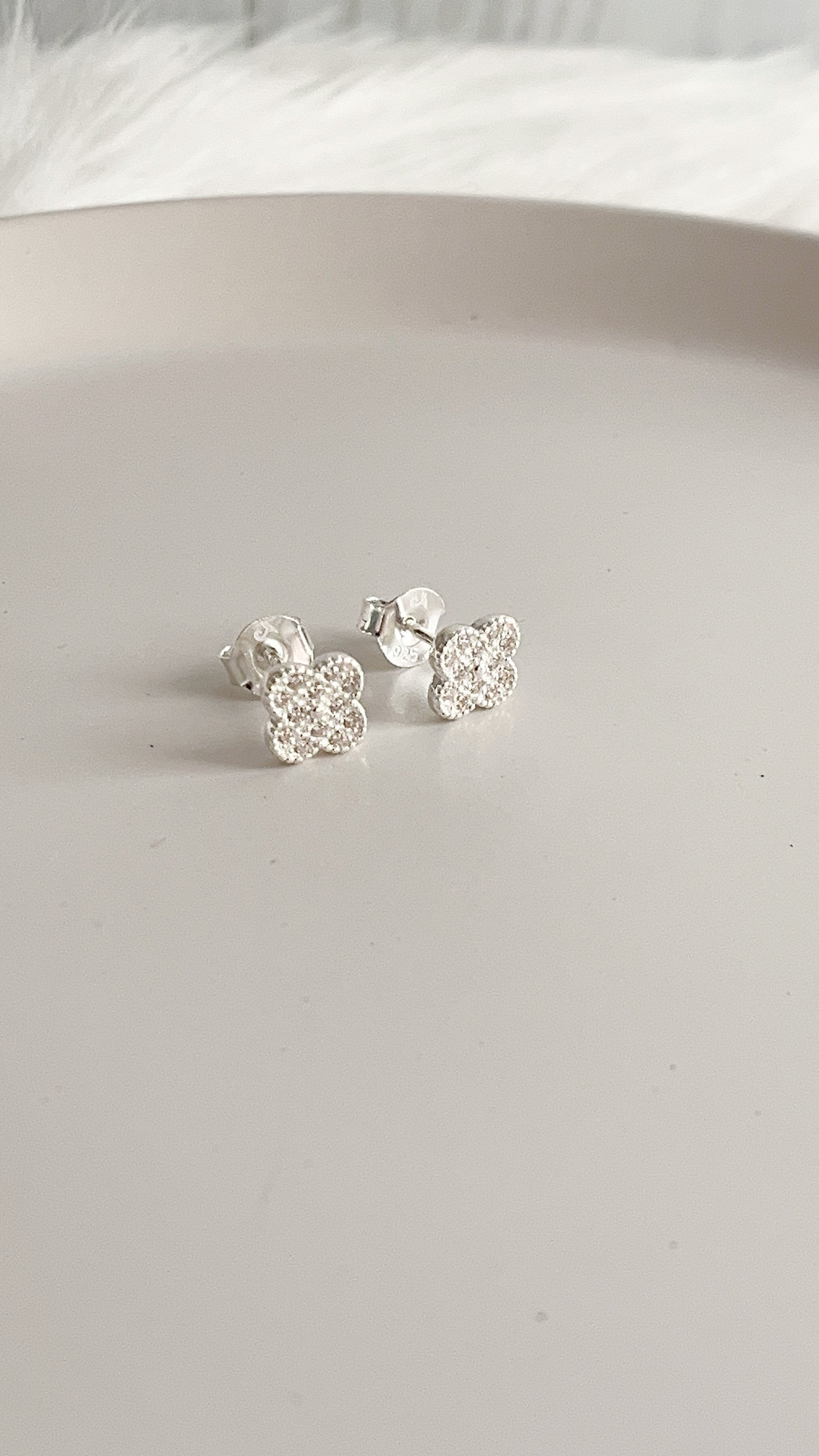 Zarcillos Flores 9mm - Plata 925