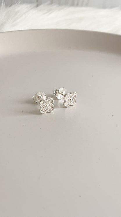 Zarcillos Flores 9mm - Plata 925