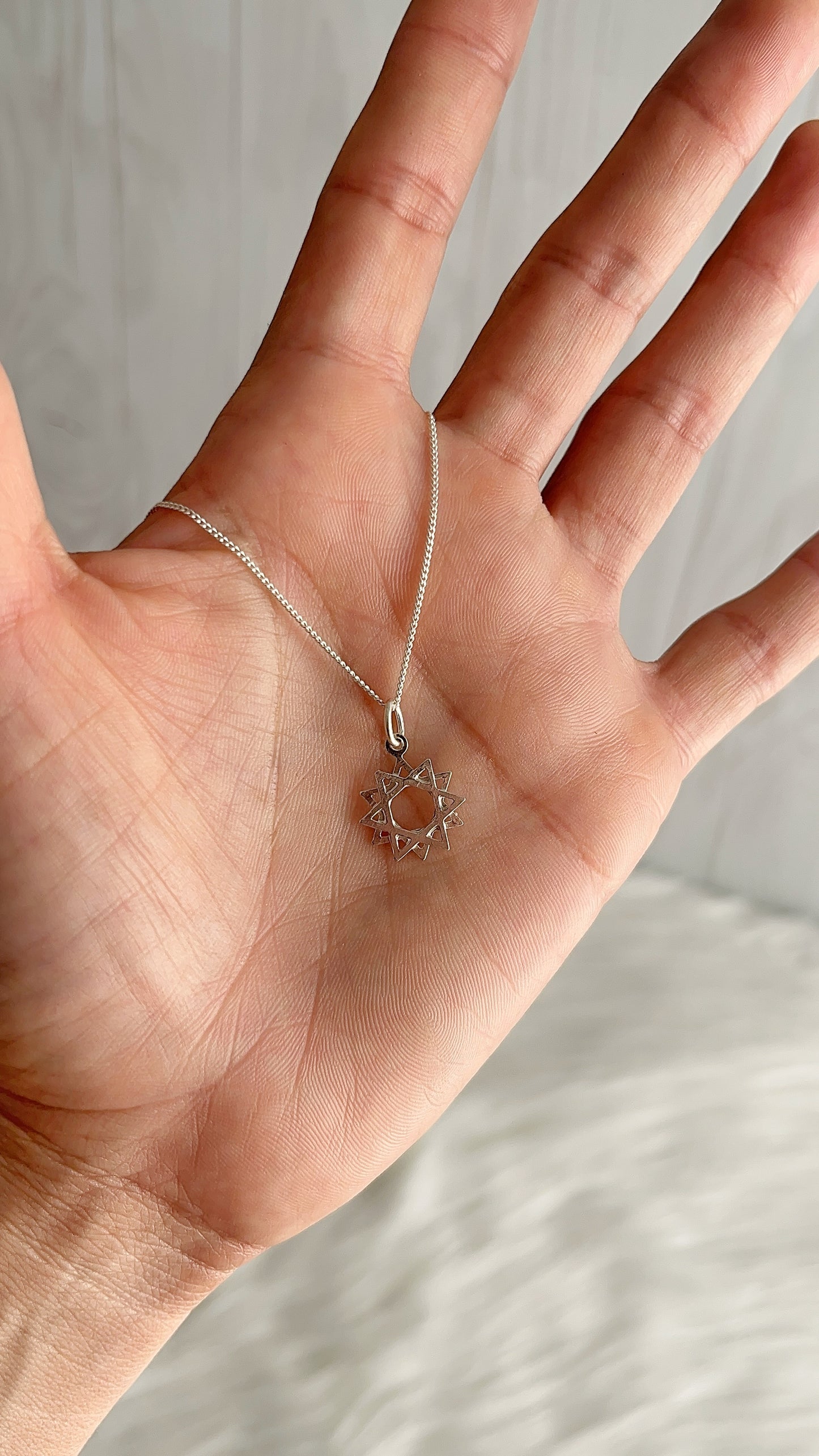 Cadena 40cm con Dije Estrella 12 Puntas - Plata 925