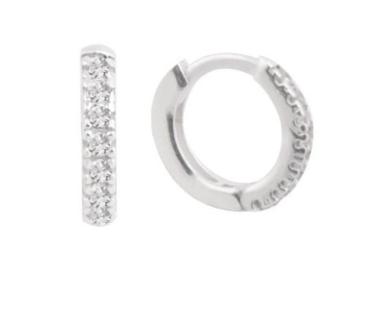 Argollas Cristales 1,2cm Plata 925