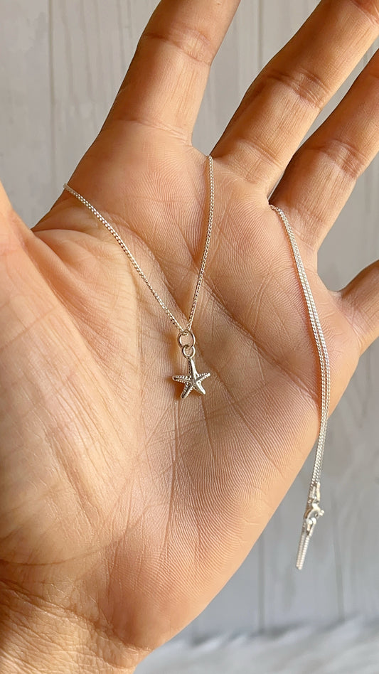 Cadena 40cm con estrella de Mar Mini - Plata 925