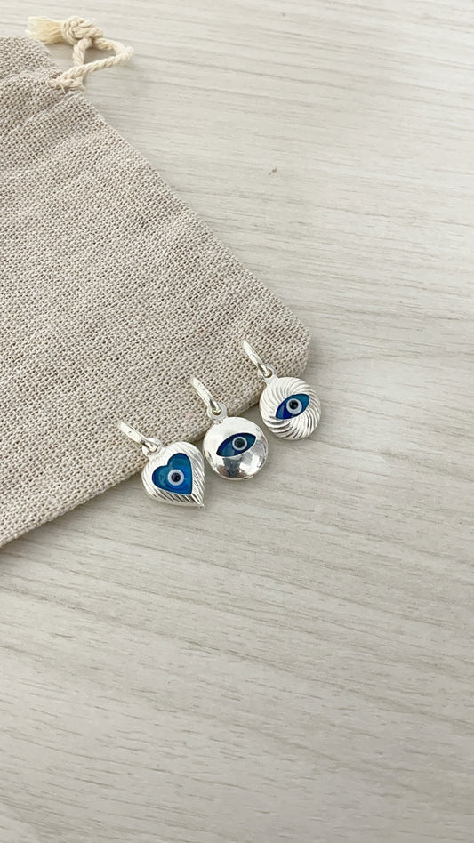 Dije ojo Turco 1,2cm  - Plata 925
