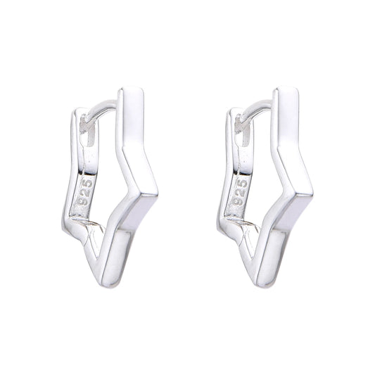 Argollas Sirueta Estrella Cierre 1,4cm Plata 925